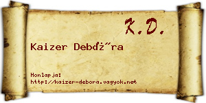 Kaizer Debóra névjegykártya